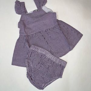 Girls purple gingham set - BRAND NEW - 24M